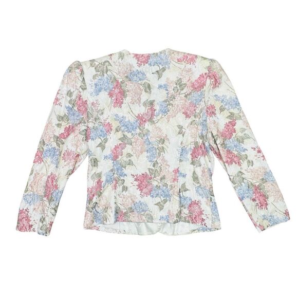 Vintage 80’s Jessica McClintock Gunne Sax Floral Pearl Detail Blouse - Size 16 - Picture 7 of 9